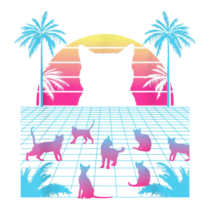 Vaporwave Cats Palm Trees Aesthetic Japanese Kawaii T Shirt Zipper Hoodie | Artistshot