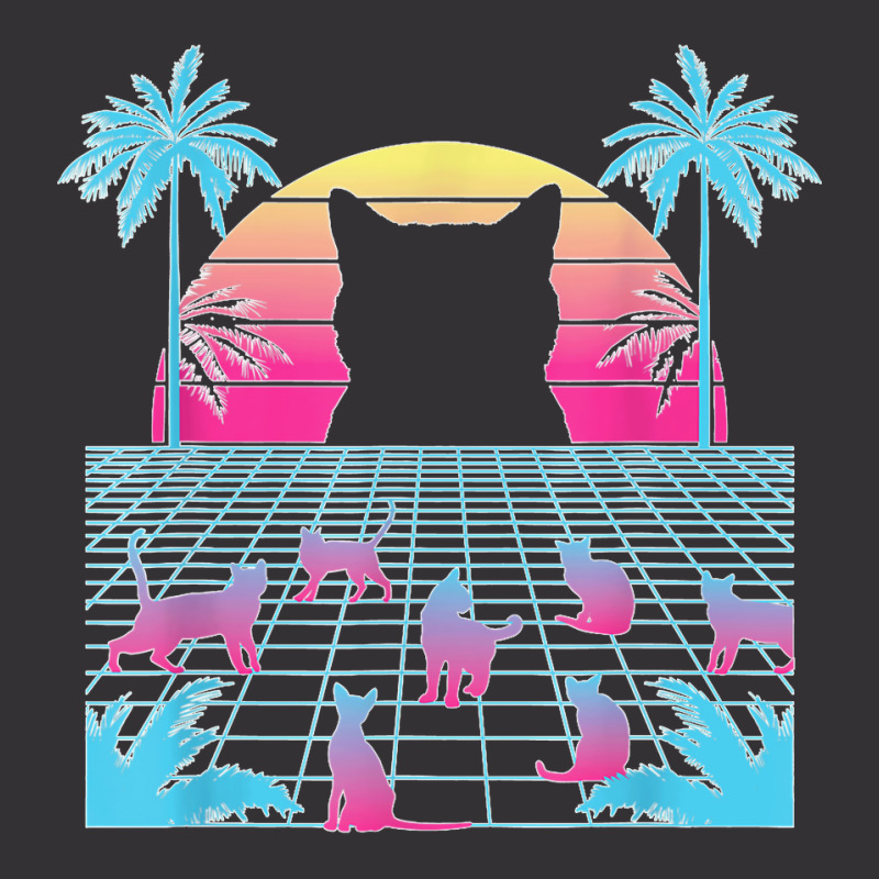 Vaporwave Cats Palm Trees Aesthetic Japanese Kawaii T Shirt Vintage Hoodie | Artistshot