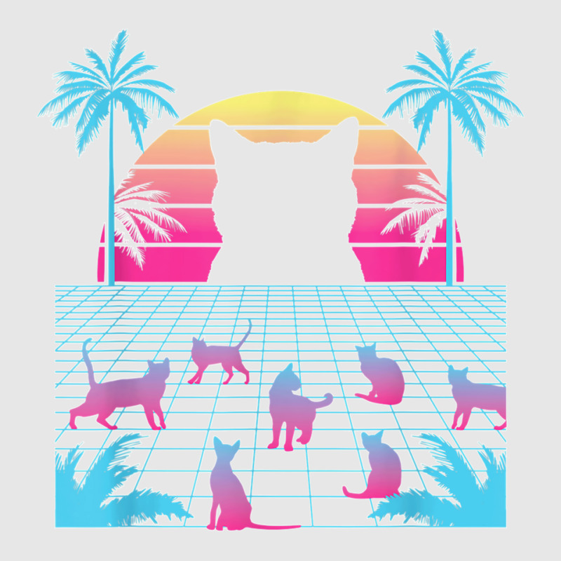 Vaporwave Cats Palm Trees Aesthetic Japanese Kawaii T Shirt Hoodie & Jogger Set | Artistshot