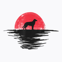 Chinook Japanese Sunset Retro Dog Red T Shirt T-shirt | Artistshot