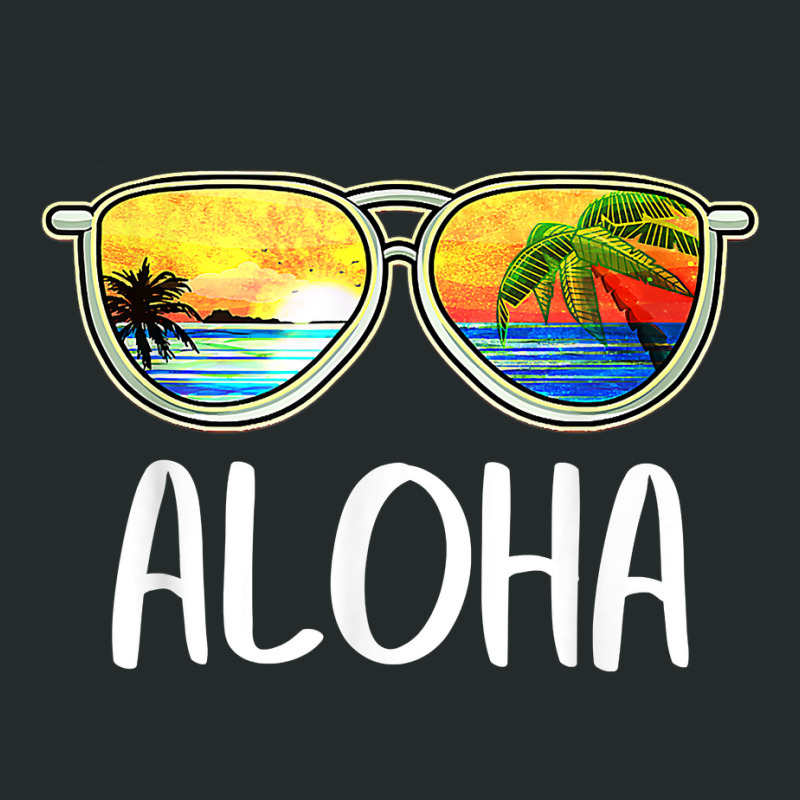 Aloha Hawaii Hawaiian Island Sunglasses Palm Trees Beach T Shirt Women's Triblend Scoop T-shirt by paisleafuscaldo | Artistshot