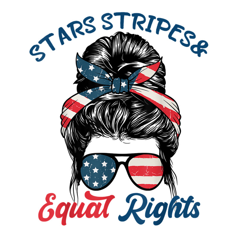 Pro Choice Feminist Stars Stripes Equal Rights Messy Bun T Shirt Crewneck Sweatshirt | Artistshot