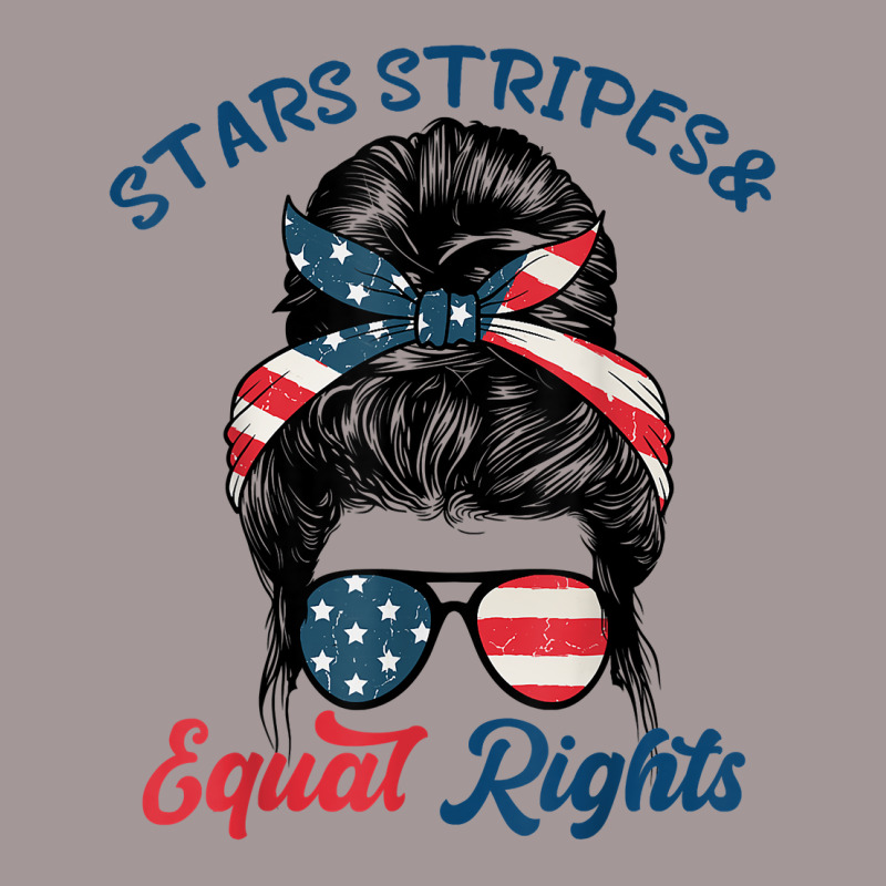 Pro Choice Feminist Stars Stripes Equal Rights Messy Bun T Shirt Vintage Short | Artistshot