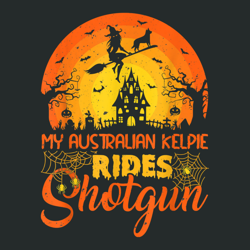 Vintage Sunset Australian Kelpie Dog Ride Shotgun Halloween T Shirt Women's Triblend Scoop T-shirt by rierauigentrythe | Artistshot