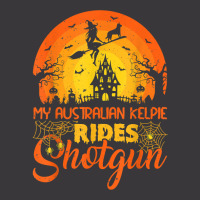 Vintage Sunset Australian Kelpie Dog Ride Shotgun Halloween T Shirt Ladies Curvy T-shirt | Artistshot