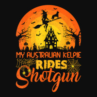 Vintage Sunset Australian Kelpie Dog Ride Shotgun Halloween T Shirt Crop Top | Artistshot