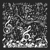 Music Notes Tile Pattern White Ladies Fitted T-shirt | Artistshot