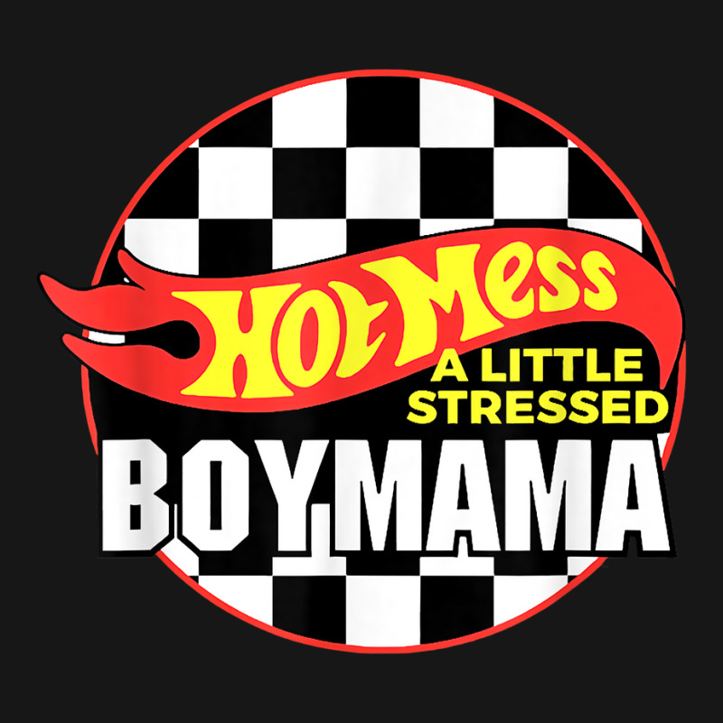 Gift For Boy Mama Hot Mess A Little Stressed Boy Mama T Shirt Medium-length Apron | Artistshot