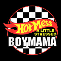 Gift For Boy Mama Hot Mess A Little Stressed Boy Mama T Shirt Oval Patch | Artistshot