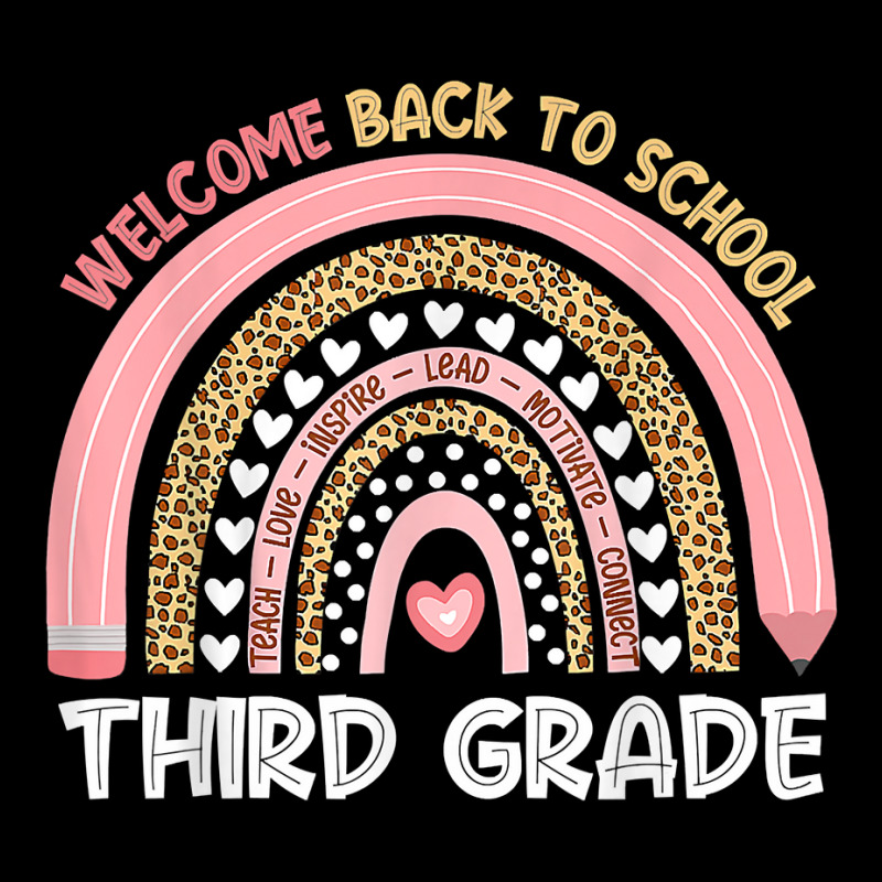 Welcome Back To School Third Grade Teacher Rainbow Leopard T Shirt V-neck Tee | Artistshot