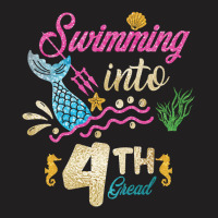 4th Grade Back To School Mermaid Swimming Girls T-shirt | Artistshot