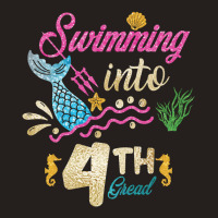 4th Grade Back To School Mermaid Swimming Girls Tank Top | Artistshot