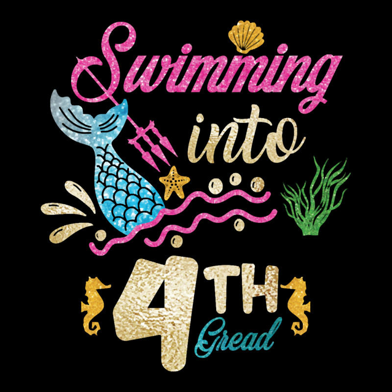 4th Grade Back To School Mermaid Swimming Girls V-neck Tee | Artistshot