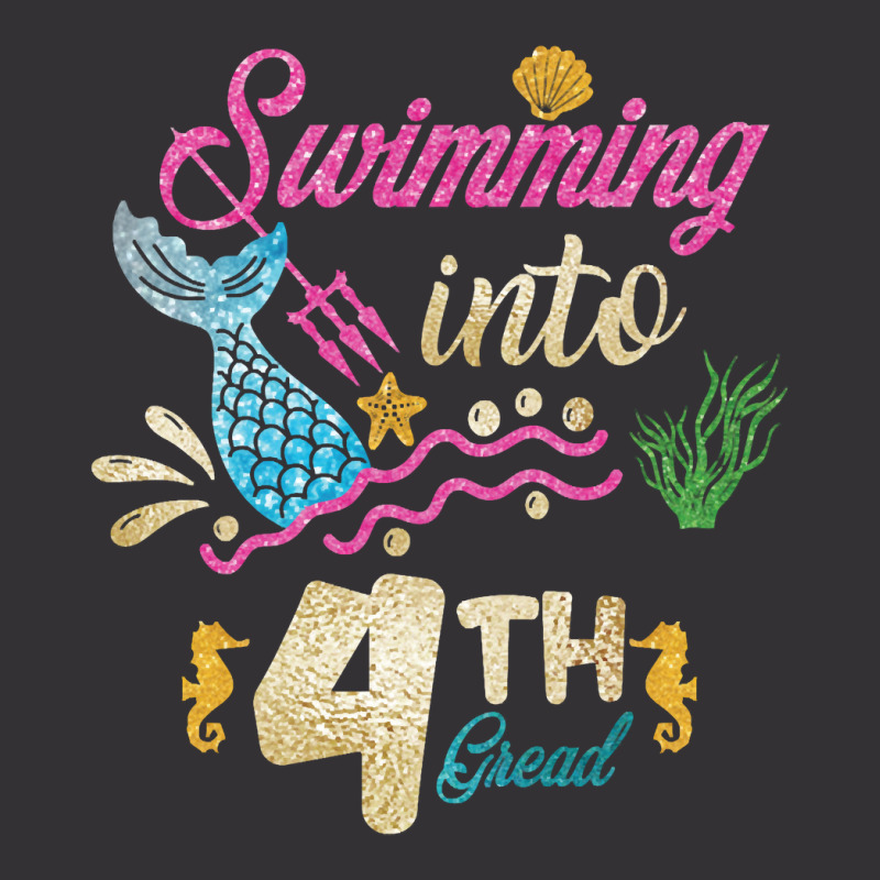 4th Grade Back To School Mermaid Swimming Girls Vintage Short | Artistshot