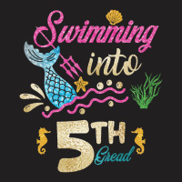 5th Grade Back To School Mermaid Swimming Girls T-shirt | Artistshot