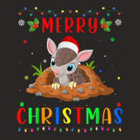 Xmas Light Armadillo Design Matching Christmas Pajama T Shirt Ladies Fitted T-shirt | Artistshot