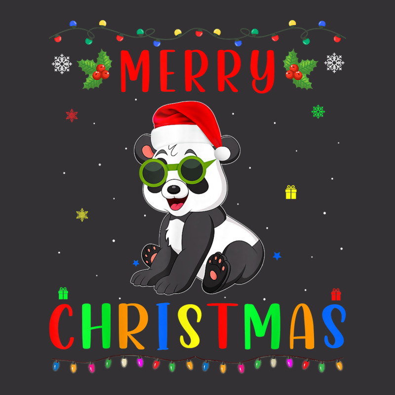 Xmas Light Panda Design Matching Christmas Pajama T Shirt Vintage Hoodie by roussoevjaapg6u | Artistshot