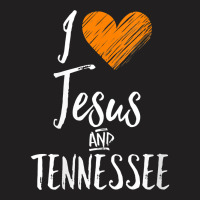 Womens I Love Jesus And Tennessee Shirt Orange Heart Cute Fan Gift V N T-shirt | Artistshot