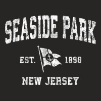 Seaside Park New Jersey Nj Vintage Boat Anchor Flag Tee Ladies Fitted T-shirt | Artistshot