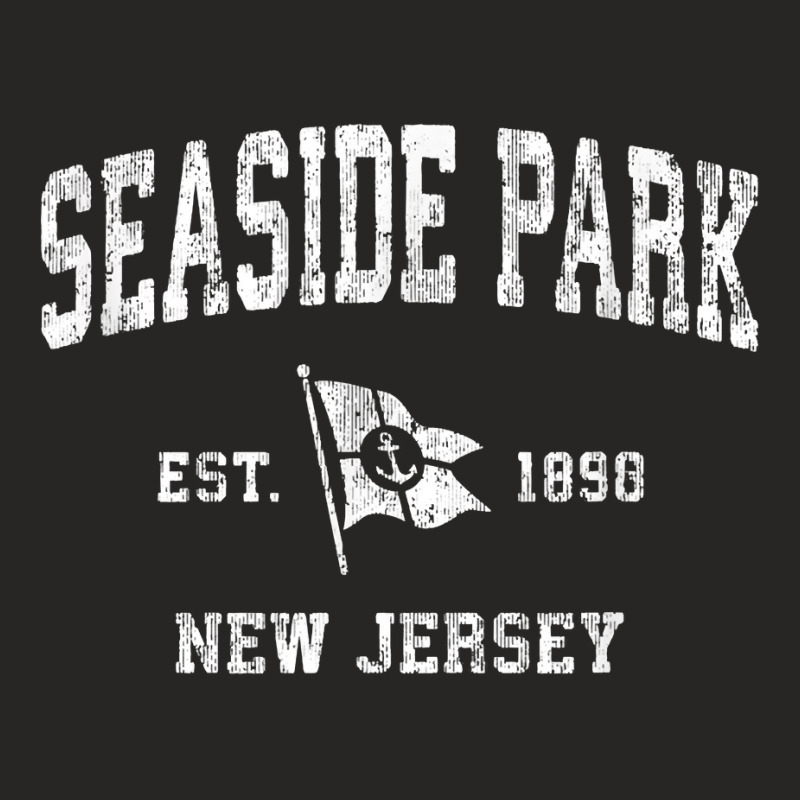 Seaside Park New Jersey Nj Vintage Boat Anchor Flag Tee Ladies Fitted T-Shirt by adrienskradski | Artistshot