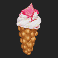 Bubble Waffle Ice Cream T  Shirt Egg Bubble Waffle Vanilla Ice Cream W 3/4 Sleeve Shirt | Artistshot