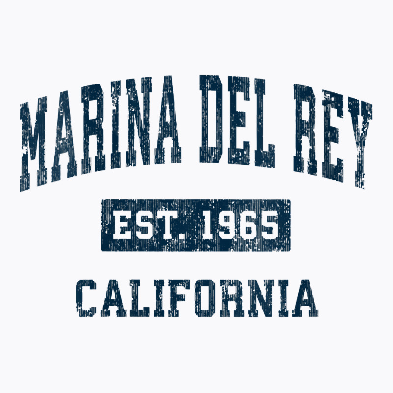 Womens Marina Del Rey California Ca Vintage Sports Design Navy V Neck T-Shirt by kadrienstang | Artistshot