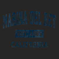 Womens Marina Del Rey California Ca Vintage Sports Design Navy V Neck Ladies Fitted T-shirt | Artistshot