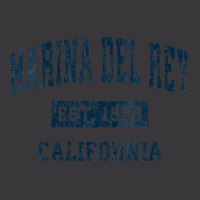 Womens Marina Del Rey California Ca Vintage Sports Design Navy V Neck Ladies Curvy T-shirt | Artistshot