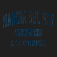 Womens Marina Del Rey California Ca Vintage Sports Design Navy V Neck Ladies Polo Shirt | Artistshot