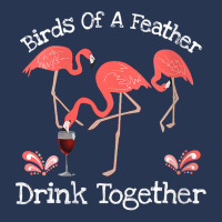 Womens Flamingo Birds Of A Feather Drink Together Funny Quote V Neck T Ladies Denim Jacket | Artistshot