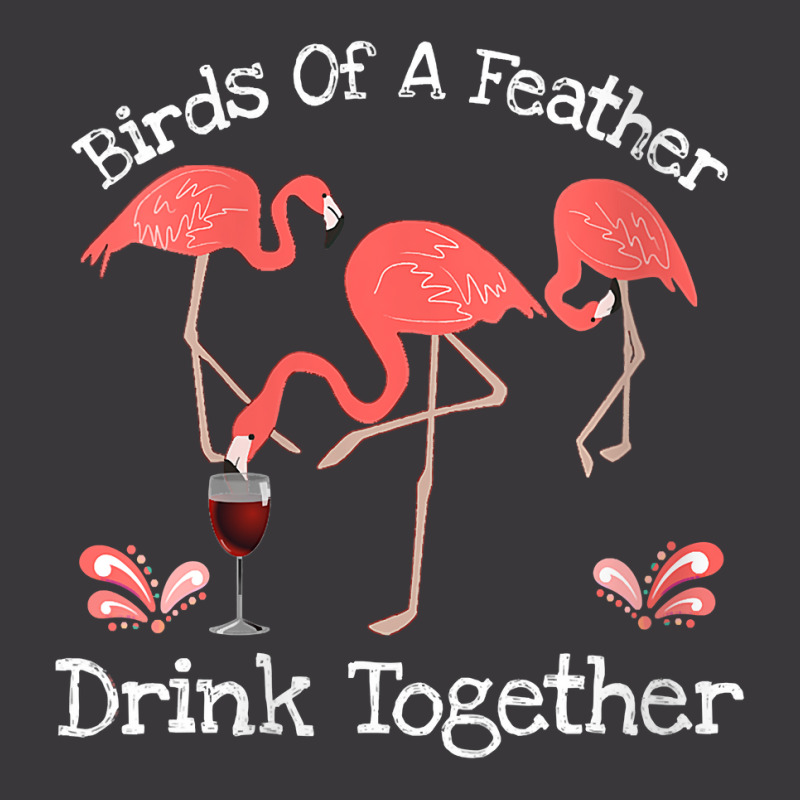 Womens Flamingo Birds Of A Feather Drink Together Funny Quote V Neck T Ladies Curvy T-Shirt by bhuvanseeliger | Artistshot