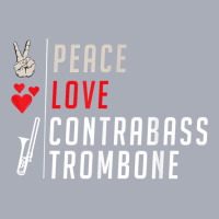 Peace Love Contrabass Trombone Musical Instrument Players T Shirt Tank Dress | Artistshot