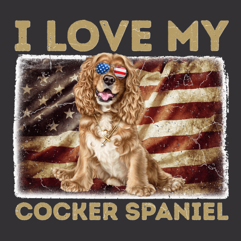 I Love My Cocker Spaniel Dad Mom American Flag Sweatshirt Vintage Hoodie by CharlesLCross | Artistshot