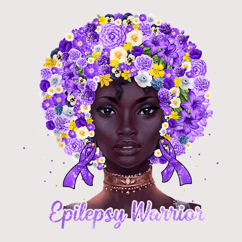 Purple Flowers Afro Hair Black Woman Epilepsy Warrior T Shirt Pocket T-shirt | Artistshot