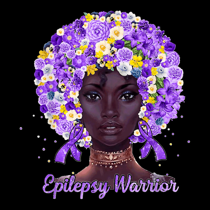 Purple Flowers Afro Hair Black Woman Epilepsy Warrior T Shirt Men's Long Sleeve Pajama Set | Artistshot