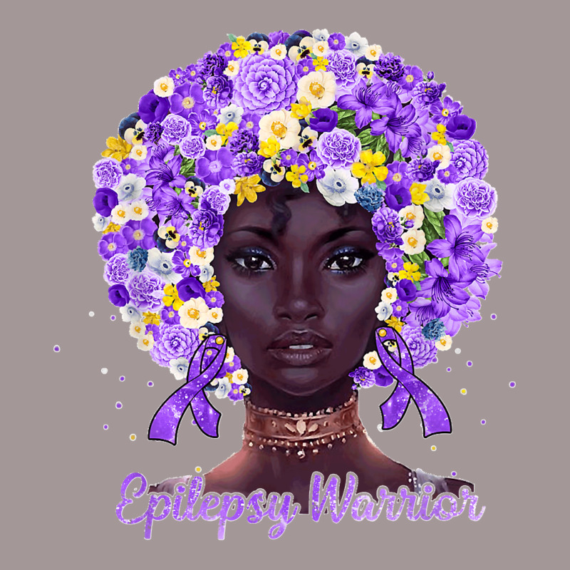 Purple Flowers Afro Hair Black Woman Epilepsy Warrior T Shirt Vintage Short | Artistshot