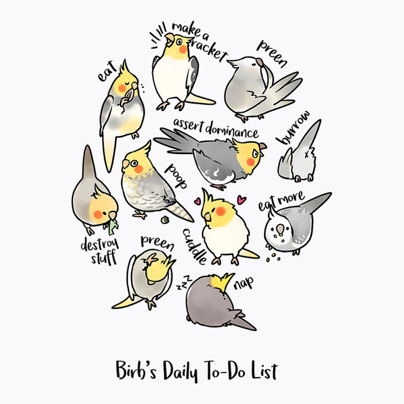 Cockatiel's Daily To Do List T Shirt T-shirt | Artistshot