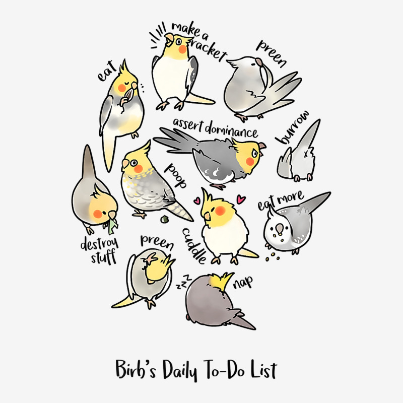 Cockatiel's Daily To Do List T Shirt Full Set Car Mats | Artistshot