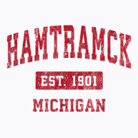 Hamtramck Michigan Mi Vintage Sports Design Red Design T Shirt T-shirt | Artistshot