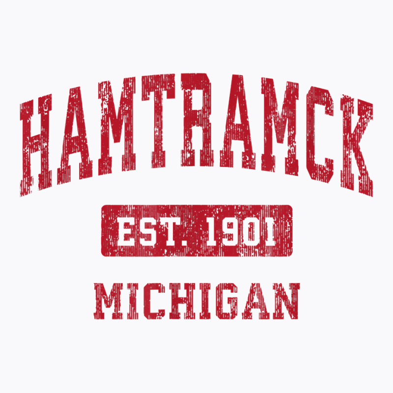 Hamtramck Michigan Mi Vintage Sports Design Red Design T Shirt T-shirt | Artistshot