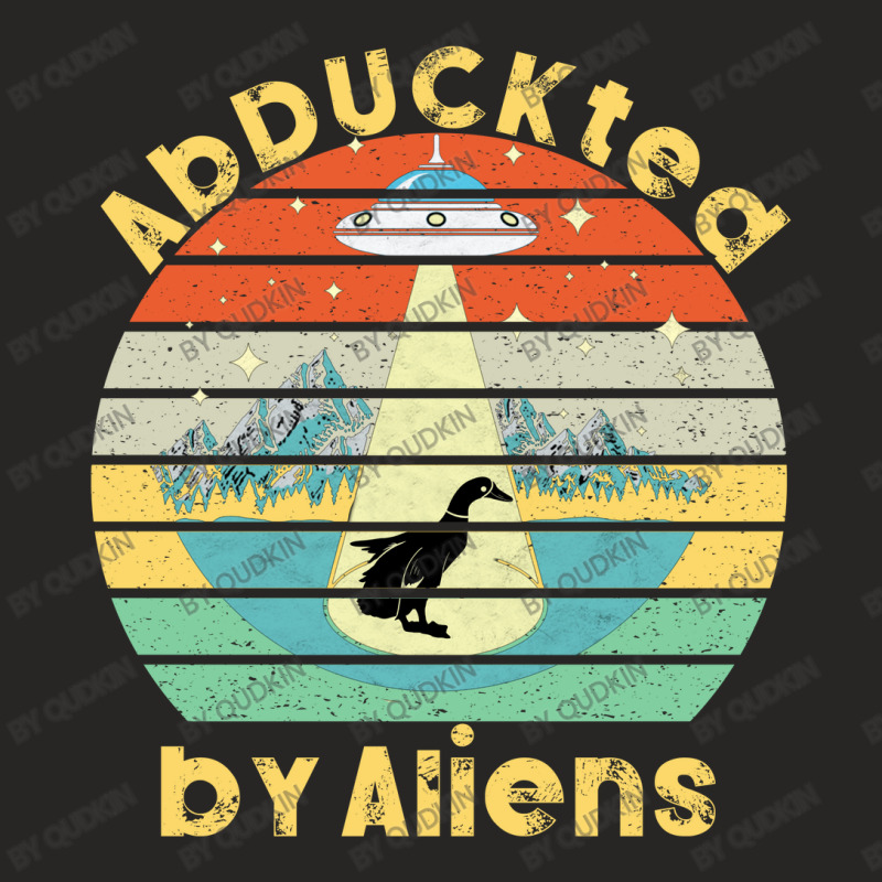 Abduckted By Aliens Vintage Sunset Ladies Fitted T-Shirt by Qudkin | Artistshot