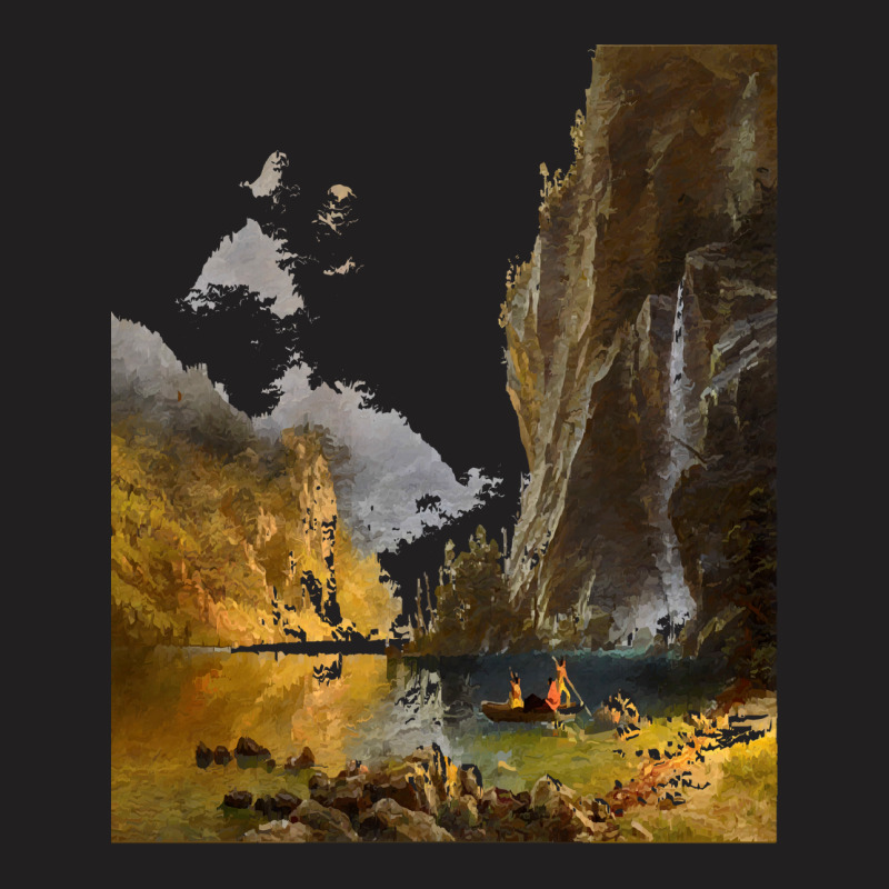 Famous Paintings T  Shirt Indians Spear Fishing By Albert Bierstadt. T T-Shirt by geldingavocet | Artistshot