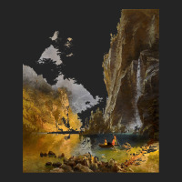 Famous Paintings T  Shirt Indians Spear Fishing By Albert Bierstadt. T 3/4 Sleeve Shirt | Artistshot