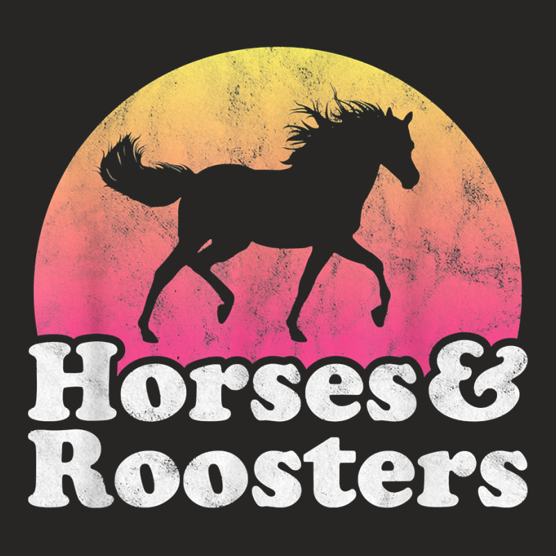 Horse And Rooster Women Or Girls Horses Roosters T Shirt Ladies Fitted T-Shirt by survisgn | Artistshot