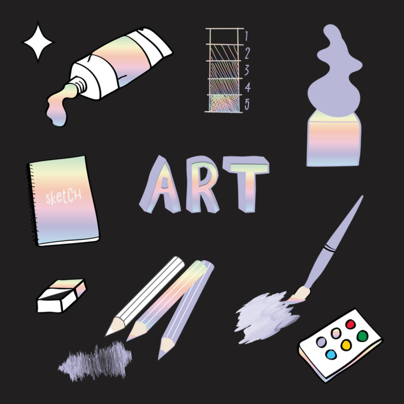 Pastel Rainbow Art School Subject Pack T-shirt | Artistshot