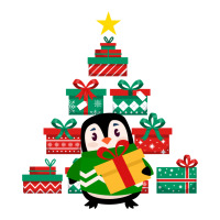 Christmas Penguin V-neck Tee | Artistshot
