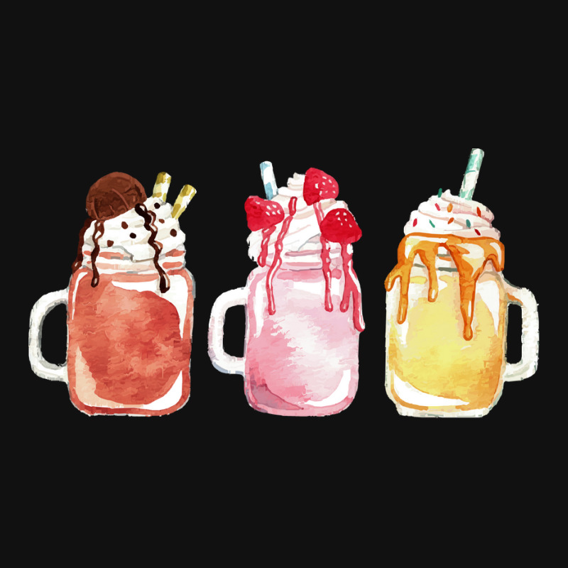 Chocolate Strawberry Vanilla Milkshake T  Shirt Triple Milkshake Set T Baby Bibs by thymeartiste | Artistshot