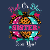 Pink Or Blue Sister Loves You Leopard Pumpkin Fall Season T Shirt Men Denim Jacket | Artistshot