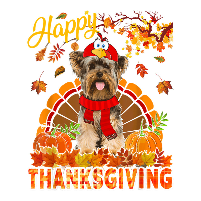 Thanksgiving Yorkshire Terrier Wearing Turkey Costume Autumn T Shirt Women's V-Neck T-Shirt by CharlesLCross | Artistshot