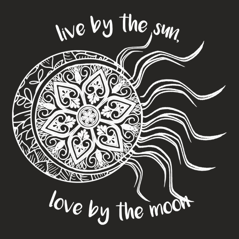 Live Sun Love Moon Flower Mandala Quote Zen Art Sky Gift Pullover Hood Ladies Fitted T-Shirt by Sowells | Artistshot